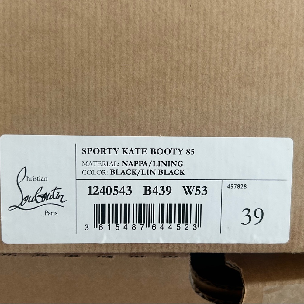 CHRISTIAN LOUBOUTIN SPORTY KATE BOOTY 85 BLACK LEATHER ANKLE BOOT ZIPPER SZ 39 - Picture 16 of 16
